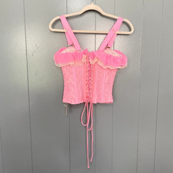 NEW Free People HAH Rose Quartz Pink Seams Like A Princess Romantic Corset Top S - Picture 5 of 8